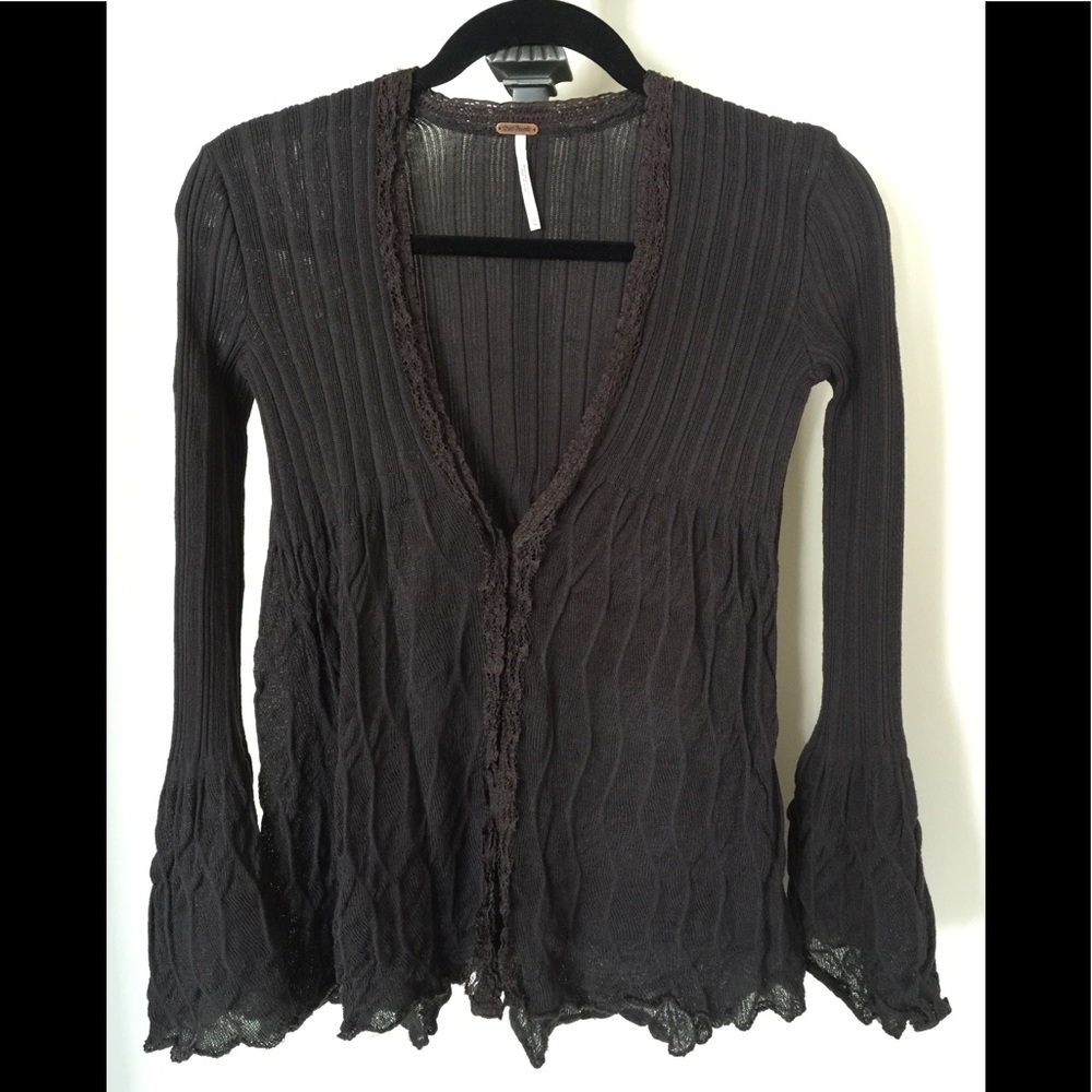 Free People grey textured sweater